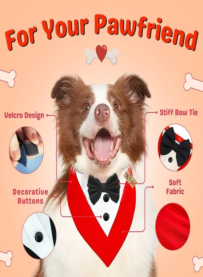 Western Era Dog Tuxedo Collar - Stylish Pet Formal Wear for Dogs & Cats | Comfortable for Weddings, Parties, Photoshoots, Events, Celebrations | Bowtie Design for a Dapper Look (Red & Black, Medium) - Image 4